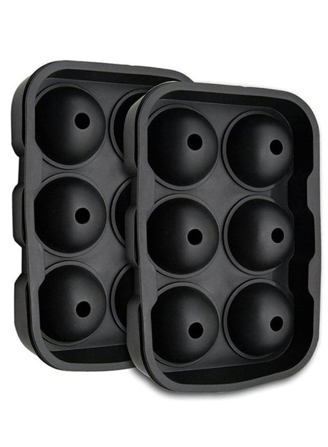 6 Round Ice Ball Maker Mold Black