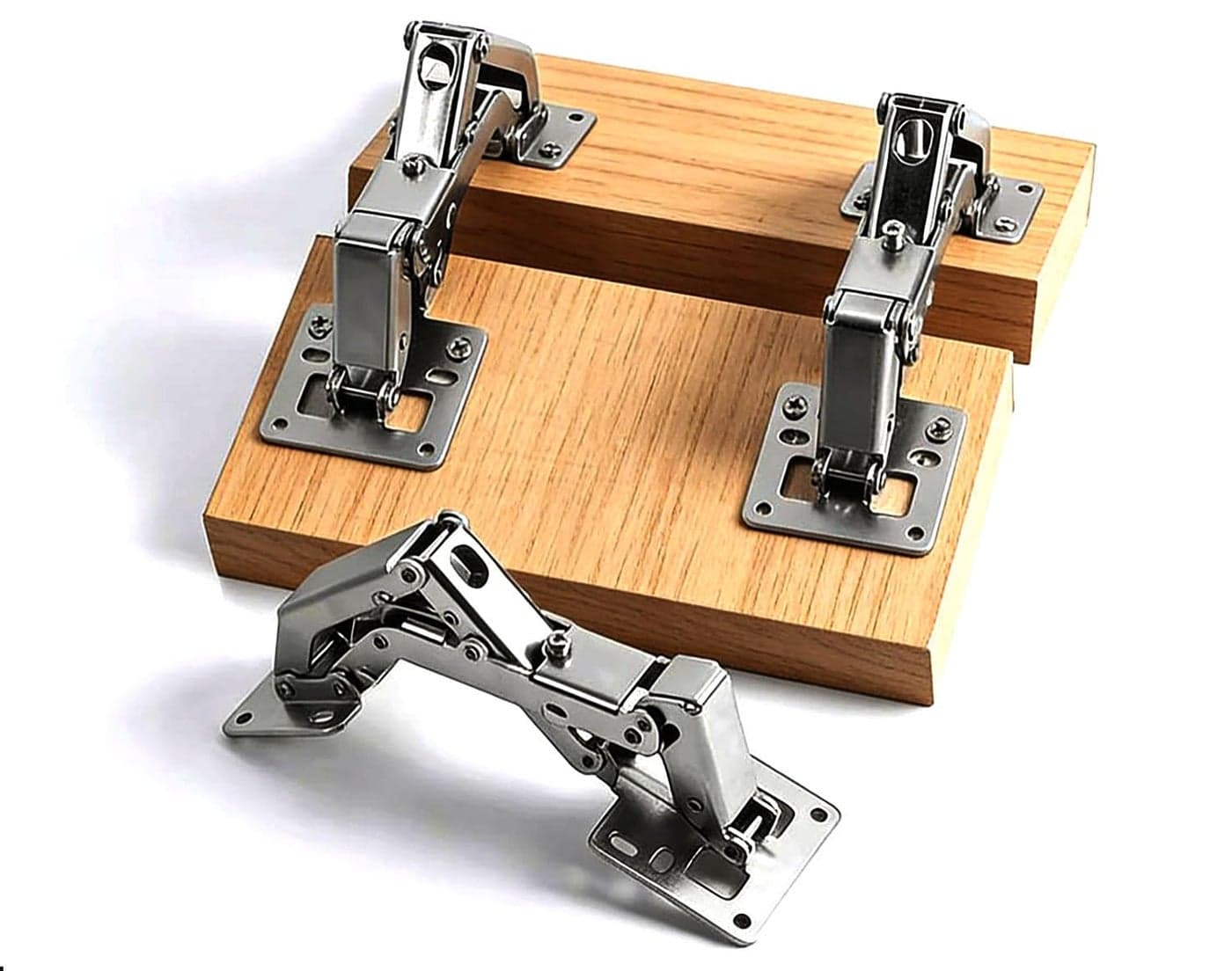 2 Pack 170 Degree Frameless Cabinet Hinges Concealed Soft Close Frameless Hinges Concealed Hardware Surface Mount Lid Support Trap Door Self Closing for Corner Kitchen Cupboard