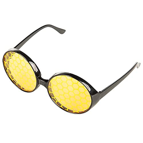 Funcredible Bee Glasses Bumblebee Insect Costume Sunglasses for Adult Halloween Cosplay Festival Outfits
