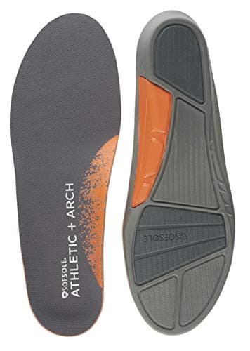 Sof Sole mens Athletic High Arch Performance Full-length Insole, Black, 7-8.5 US
