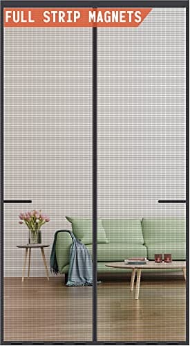 Magnetic Screen Door UpgradedModel Full Strip MagnetsReinforced Heavy Duty Mesh Screen Doors MagnetsFull Frame Seal Retractable Door Screen Magnetic Closure for Single Front Patio Sliding Door