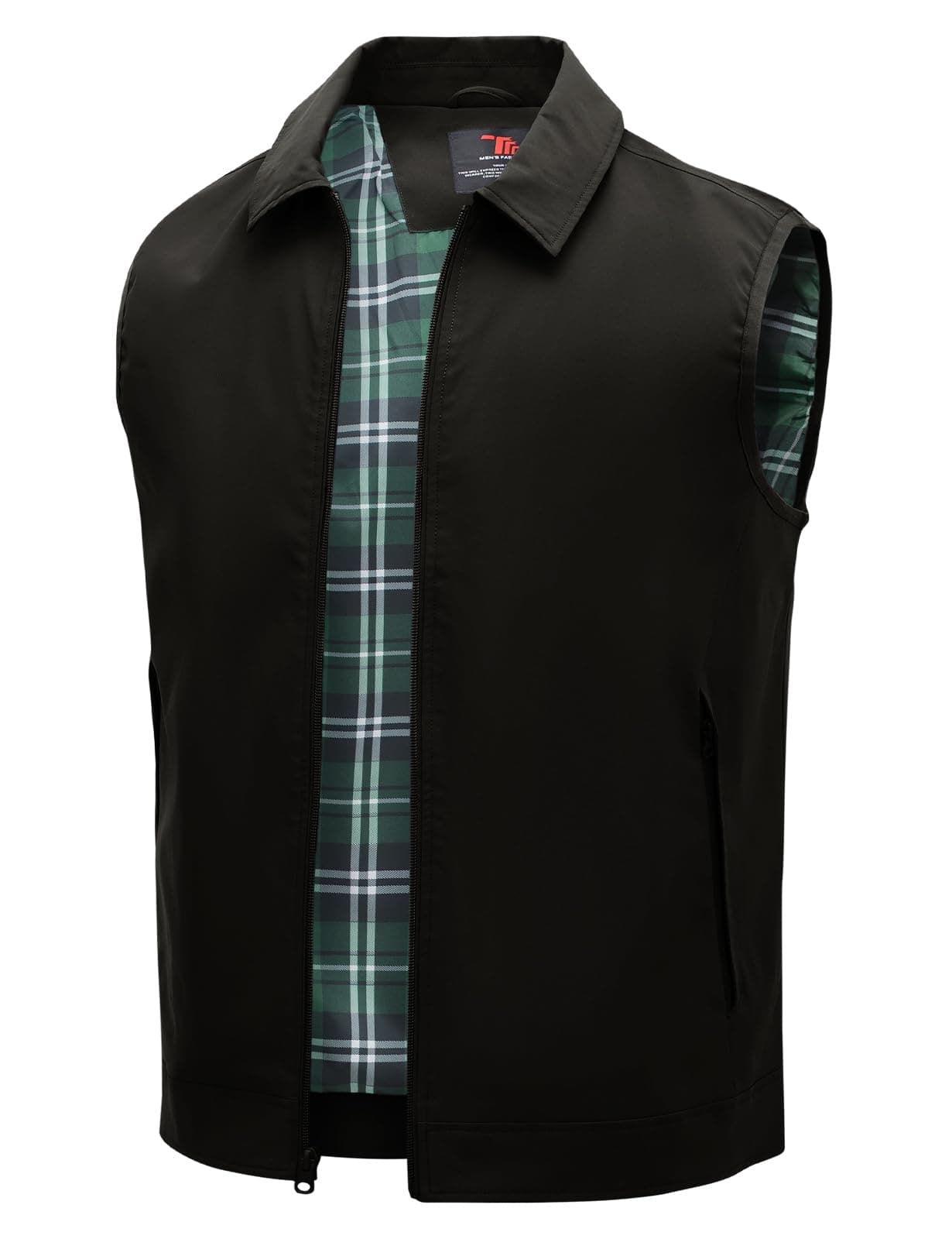 TBMPOY Men's Vest Casual Lightweight Thin Utility 3 Zip Pockets Stylish Sleeveless Jackets Summer Fall Golf Travel Business Outerwear Black L