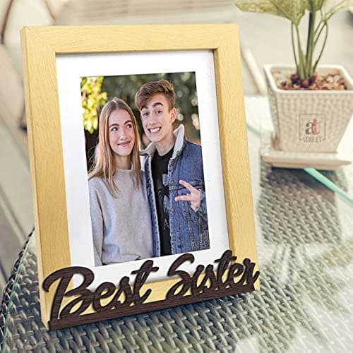 Art Street Table Photo Frame Set, Picture Frame for Home & Office Decoration (Beige Brown, Best Sister 6X8 Inches)