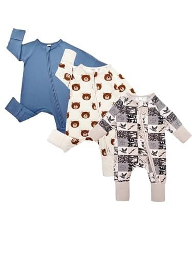 Bow Dream Infant Boys Girls Clothes Newborn Bamboo Rayon Baby girl Romper baby boy Bodysuit Jumpsuit Dusty Blue Bear Swan 36 Months