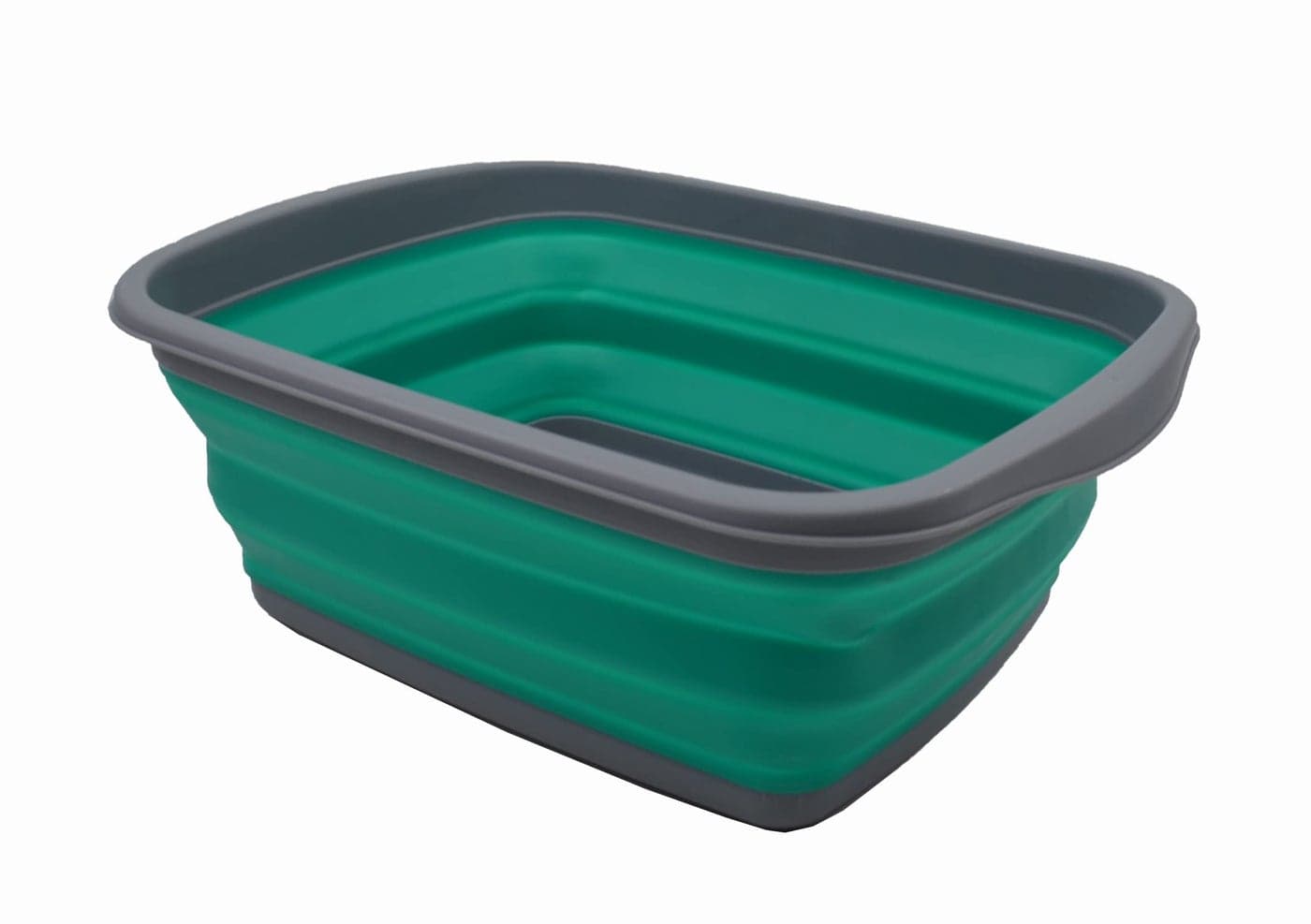 SAMMART 10L 26 Gallons Collapsible Tub Foldable Dish Tub Portable Washing Basin Space Saving Plastic Washtub Dark GreyBluishGreen 1