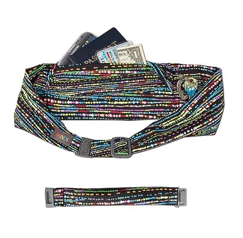 BANDI Plus Size Fanny Pack for Women - Travel-Ready Pocket Belt with Secure Hidden Money & Running Belt for Phone, Passport, Keys, & Medical Devices, Adjustable Fit, Comfortable (Confetti)