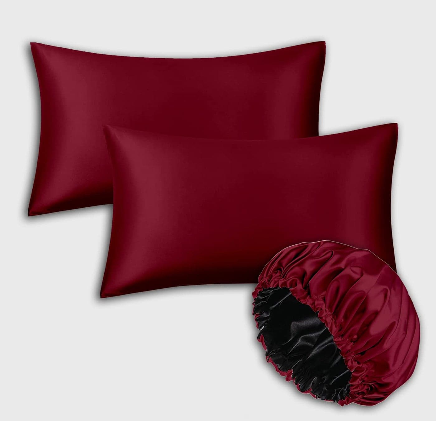 Avirons Mulberry Silk Pillow Cover Pure Silk Pillow Cases Good for Hair and Skin Anti Aging Anti Hair Fall Anti Acne Hypoallergenic | Satin Silk Pillow Cover-Pack of 2 (Size 18 * 28Inch Wine Color)