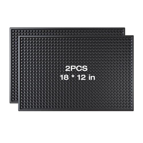 PEAKCLOUDS Bar Mat for Home Bar | Bar Drink Mat for Countertop and Table Top, Easy Clean (2, 18" x 12")