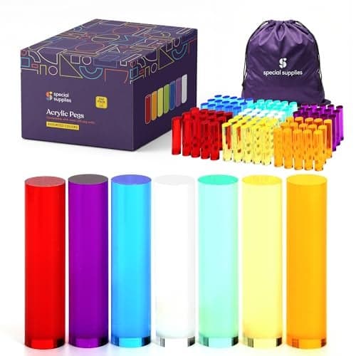 Special Supplies Set of 100 LED Light Peg Board Replacement Pieces for Kids LED Peg Wall Colorful Illuminated Pegs for Creative Play and STEM Learning 1 x 4