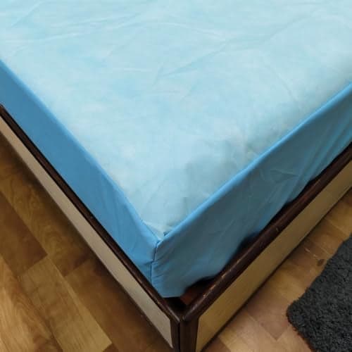 Premium 100 Percent Waterproof Mattress Protector with Elastic Non-Woven | Hypoallergenic Mattress Cover Fitted Bed Protector for Queen Size Bed 78x60 Inch Fit On 10 Inch 6.5X5 Feet, Light Blue