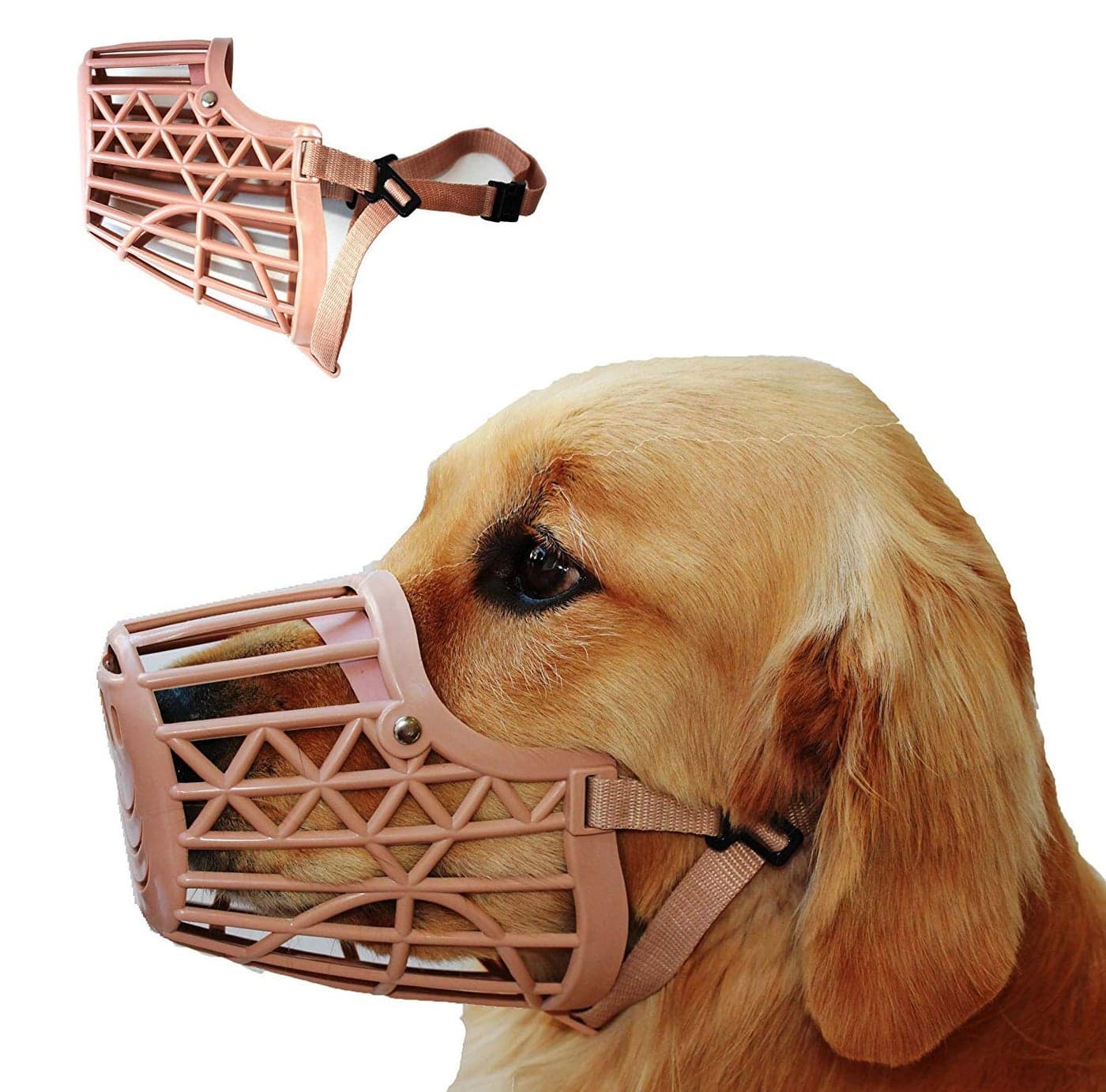 Western Era Adjustable Muzzle, Mouth Cover for Dogs/Puppy (Beige) (Medium)