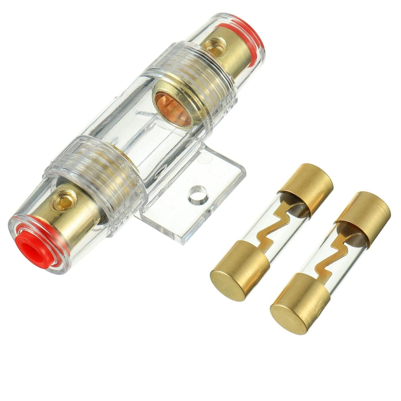 BOJACK 48 Gauge AWG inline 60A AGU Fuse Holder with 60 Amp AGU Fuses for Car Audio Alarm Amplifier Compressors Waterproof Inline Fuse Holders 60A