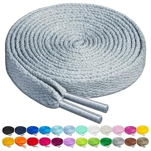 Birch Shoelaces in 27 Colors Flat 5/16" Shoe Laces in 4 Different Lengths (29.5" (75cm), Gray)
