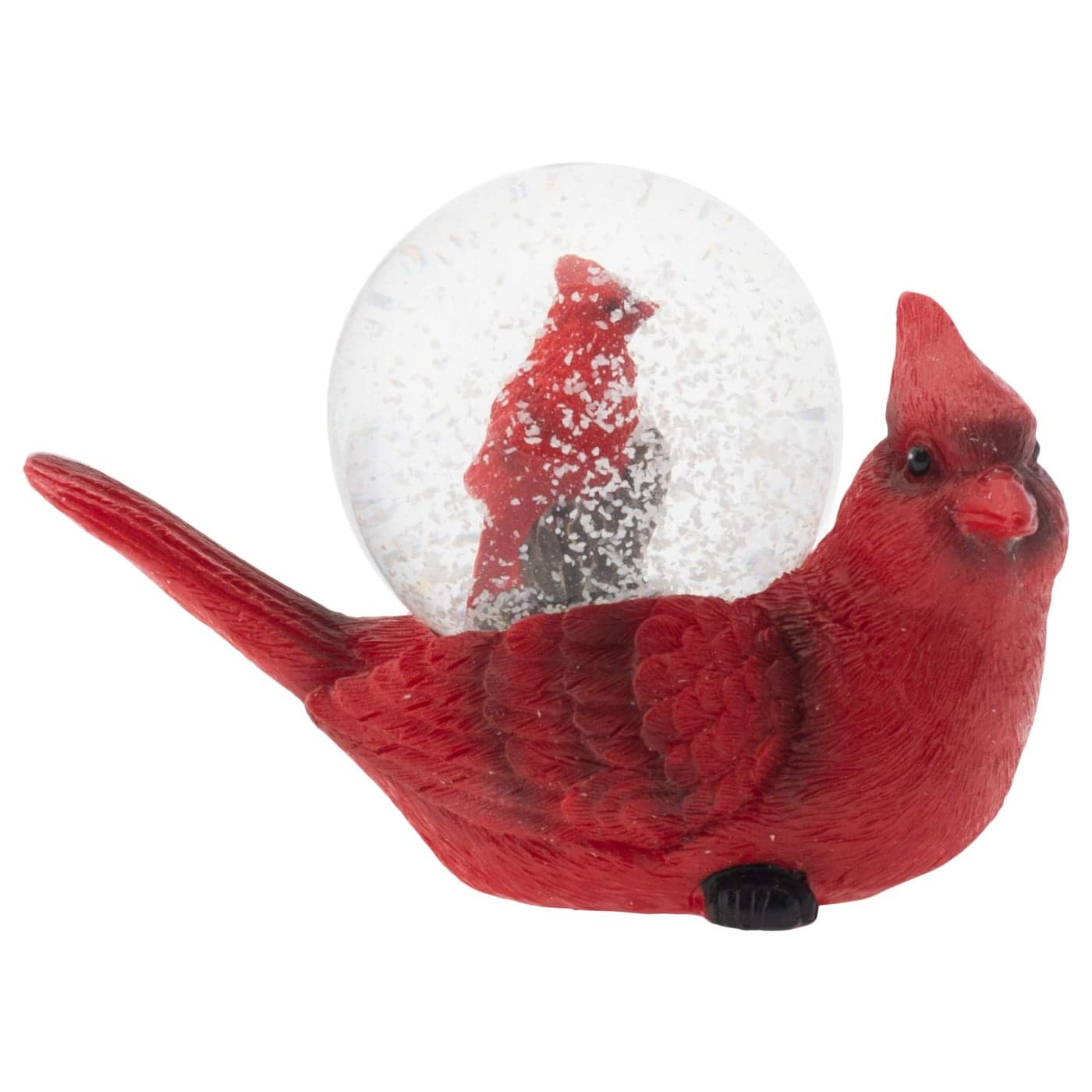 Elanze Designs Mommy Red Cardinal and Baby Magical Whimsical Tabletop Dresser Nightstand Figurine Miniature 45MM Sturdy Polyresin Glitter Water Snow Globe Decoration