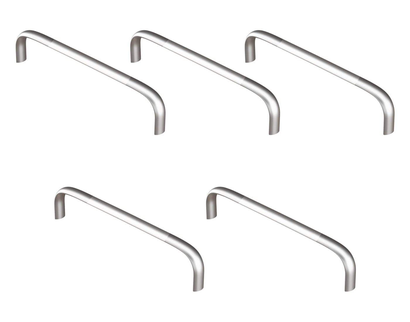 Atlantic Stainless Steel Oval D Dwawer Cabinet Handles 6 Inch (Total Length 152 mm, Hole to Hole 145 mm, Twotone Finish) Pack of 5 Pieces, Pull Handle