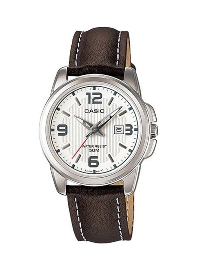 Women Leather Analog Water Resistant Wrist Watch LTP-1314L-7AVDF
