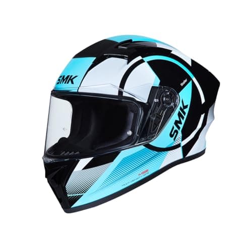 SMK Stellar Sports S01 Faro Helmet Isi Dot & Ece- 06 Certified Full Face Helmet with Anti Fog Clear Visor Helmet