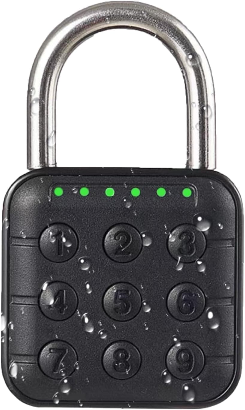 SMILEDRIVE® Aluminum Combination Lock Digital Mini Padlock- Ip67 Waterproof with 6-Digit Password and 1 Year Standby