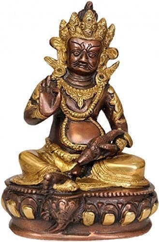 Idol Collections Brass Kubera God of Wealth Statue 7.5 Inches
