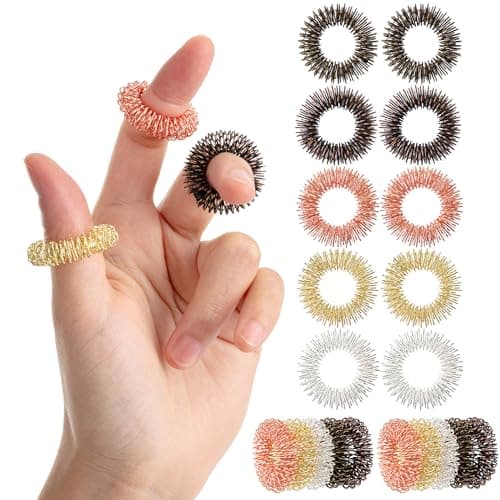 Mr Pen Spiky Sensory Rings 10 Pack Colorful Stress Relief Fidget Sensory Toys Fidget Rings Fidget Ring for Anxiety Stress Relief Rings Massager for Fidget ADHD Autism Sensory Ring