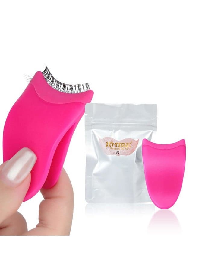 False Eyelashes Applicator Tool Lashes Clip for Beginners Easy to Apply Eyelashes Daily Use Buddy Tool Pinzas para Pestañas (Plum)