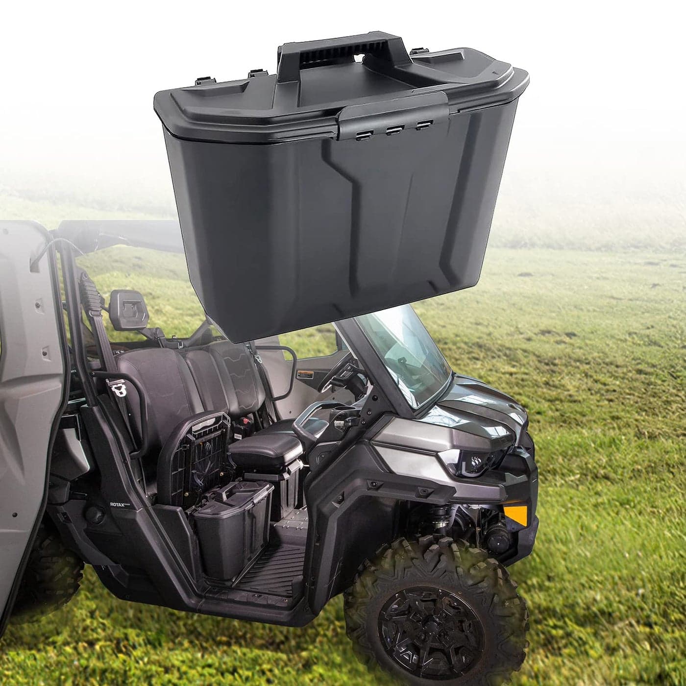 CPOWACE Removable Storage Bin Compatible with Can Am Defender Passenger Underseat Waterproof Storage Box Compatible with HD5HD8Max HD8HD10Max HD10 20162025Replace 715003314