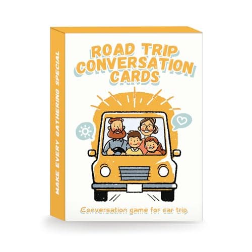 QUEKA KANBAI Road Trip Conversation Cards for Kids and Adults Talk Laugh Bond for Family Trip Conversation Cards for Family Car Game Road Trip Essentials
