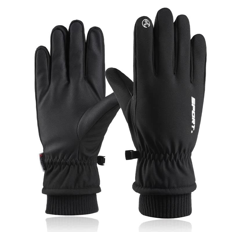 Zibuyu® Gloves for Men Winter Wear Women Winter Gloves Warm Bike Riding Gloves Touch Screen Finger Microfiber Anti-Slip Design Windproof Waterproof Snow Ski Gloves Hand Gloves for Winter (Black)