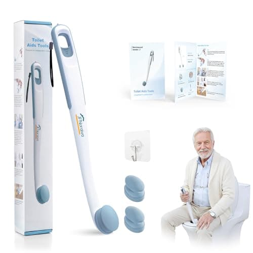 JFNoraiva Toilet Aids for Wiping Bottom – Ideal for People Overweight,Elderly, Disabled and Post Surgery,Innovative Replaceable Clamp Head and 16.5" Handle