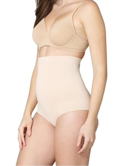 Lilots Women's High Waist Shapewear with Anti Rolling Strip || Tummy Control Tucker Waist Slimming Shapewear Cream