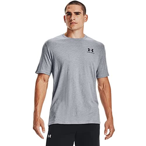 Under Armour Men's Sportstyle Left Chest Short-Sleeve T-Shirt, Steel Light Heather (036)/Black, X-Small