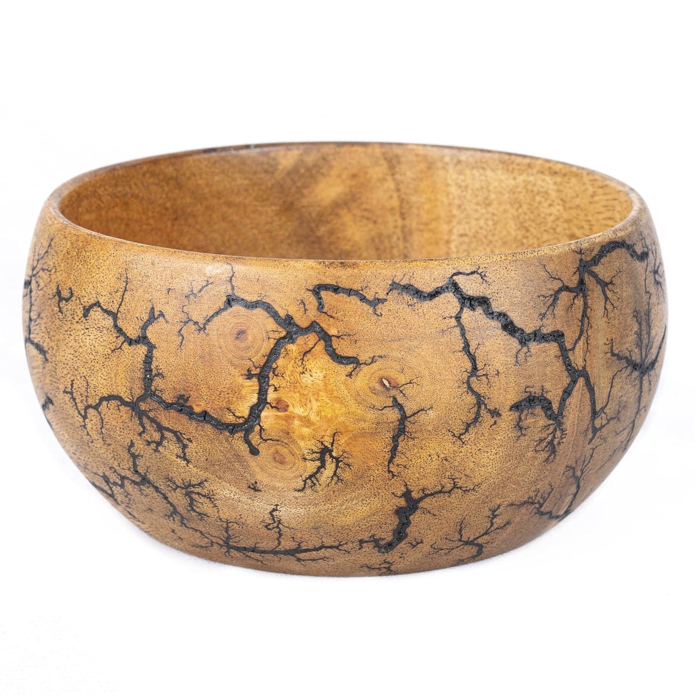 GoCraft Fractal Burn Wood Bowl Decorative Bowl Small 6 Diameter x 3 Height Single Bowl