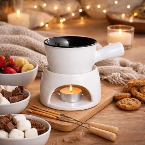 Pure Source India Ceramic Fondue Burner, Aroma Burner Ceramic Oil Diffuser, Home Bedroom Decor Christmas Housewarming Gift, White