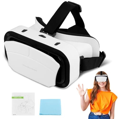 Virtual Reality Goggles 3D VR Glasses Adjustable VR Virtual Reality Headset with Wide Angle Lens Universal 3D VR Headset for Kids Adults HD Goggles for Phone Movies Games