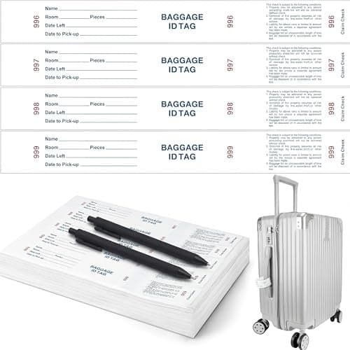 Feifeiya 1000 Hotel Luggage ID Tags with Transfer Tape on Back Paper Baggage Claim Check Tags Numbering from 000 to 999 Baggage Identification for Hotel Suitcase Motel Bag(White)