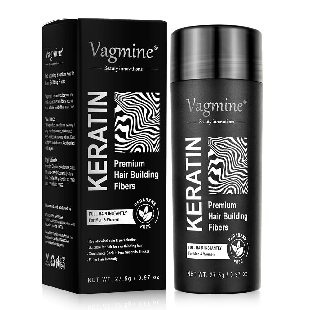 VAGMINE Keratin Hair Building Fibers 275g Instant Hair Thickening for Men Women Conceals Thinning Hair Dark Brown 275 GMS