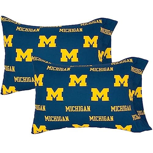 College Covers Everything Comfy Michigan Wolverines Pillowcase Pair, Standard, 20" x 30", Includes 2 Pillowcases