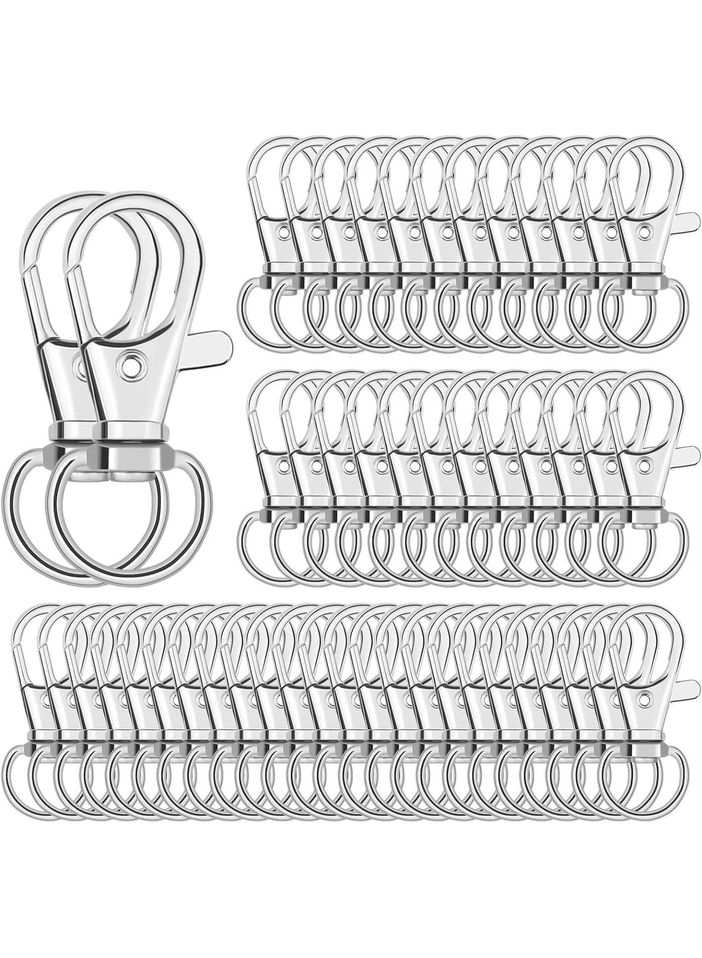 Keychain Hook Clip, 50Pcs Swivel Snap Lobster Claw Clasp, Small Metal Clip for Keychain Making, DIY Crafts, Lanyard Making, Pet Collar