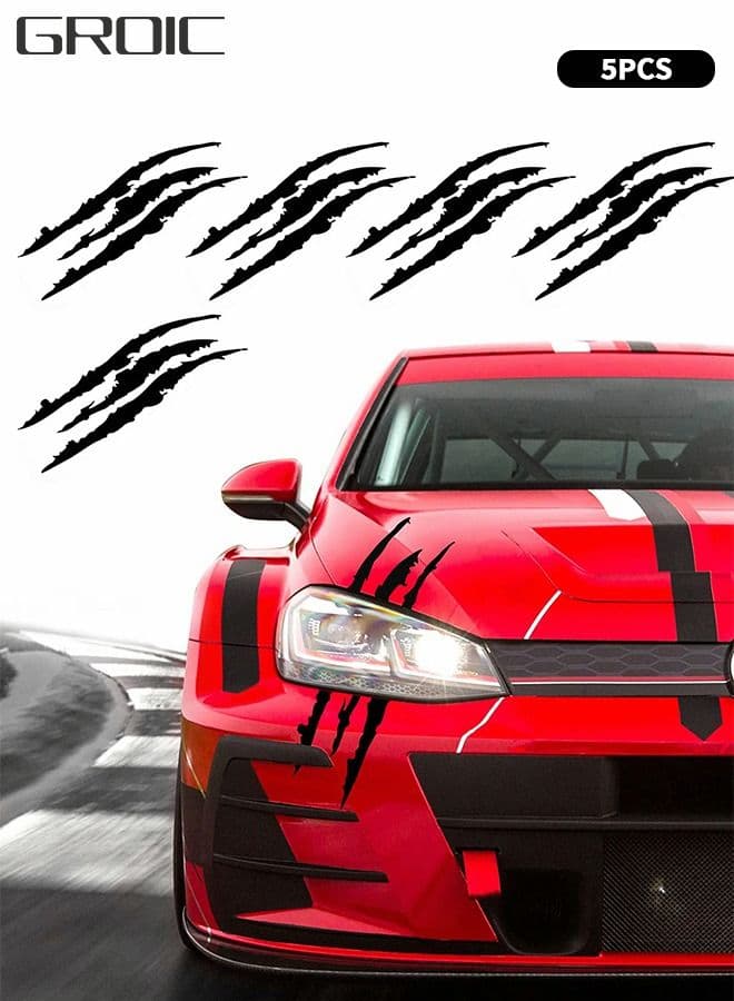 5PCS Claw Marks Headlight Decal Reflective Sticker for Car Headlamp, Stripes Scratch Decal,Car Sticker-Universal for Most Vehicle,Automobile Decoration