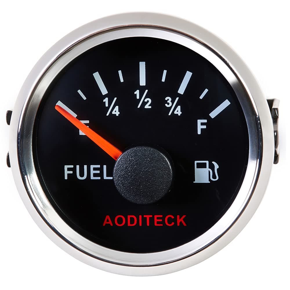 AODITECK 240-33ohm Black Marine Fuel Gauge for Boat and Vehicle