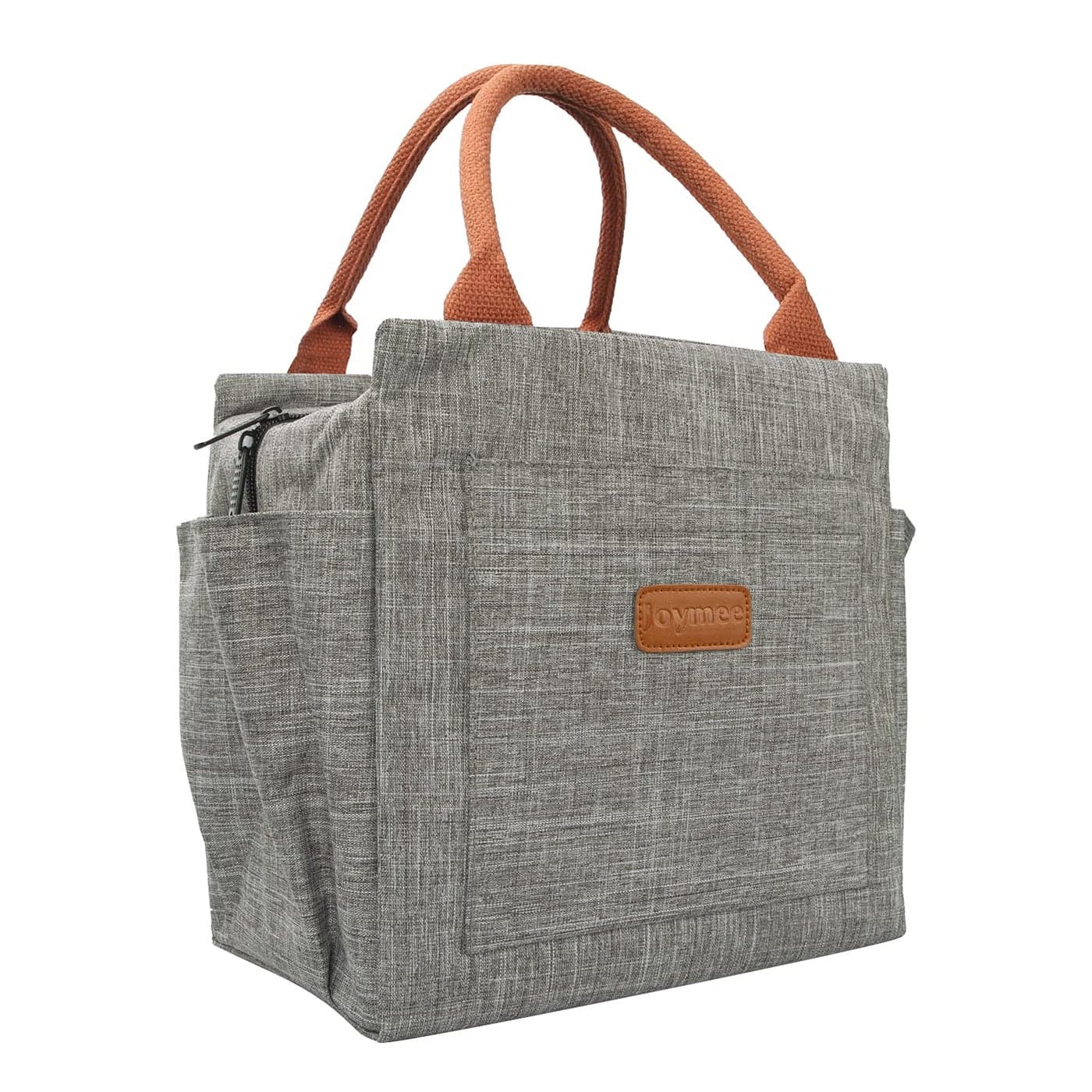 Joymee Lunch Bag Women Insulated Lunch Box Reusable Leakproof Large Spacious Tote for Women Men Adult with Bottle Holder and Side Pockets for Work Picnic Travel Grey