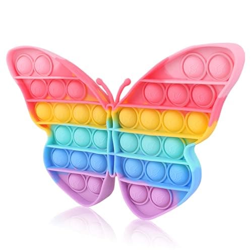 Kids Fidget ToysButterfly Push Bubble Sensory Toy for Toddler Girls Boys Adults Stress Relief Squeeze Tools Birthday Gifts for Travel Office Classroom