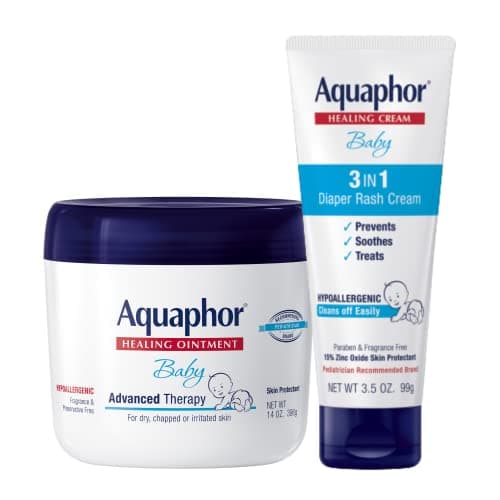 Aquaphor Baby Healing Ointment 14 Oz 3in1 Diaper Rash Cream 35 Oz Hypoallergenic and Fragrance Free Skin Care Set for Babies