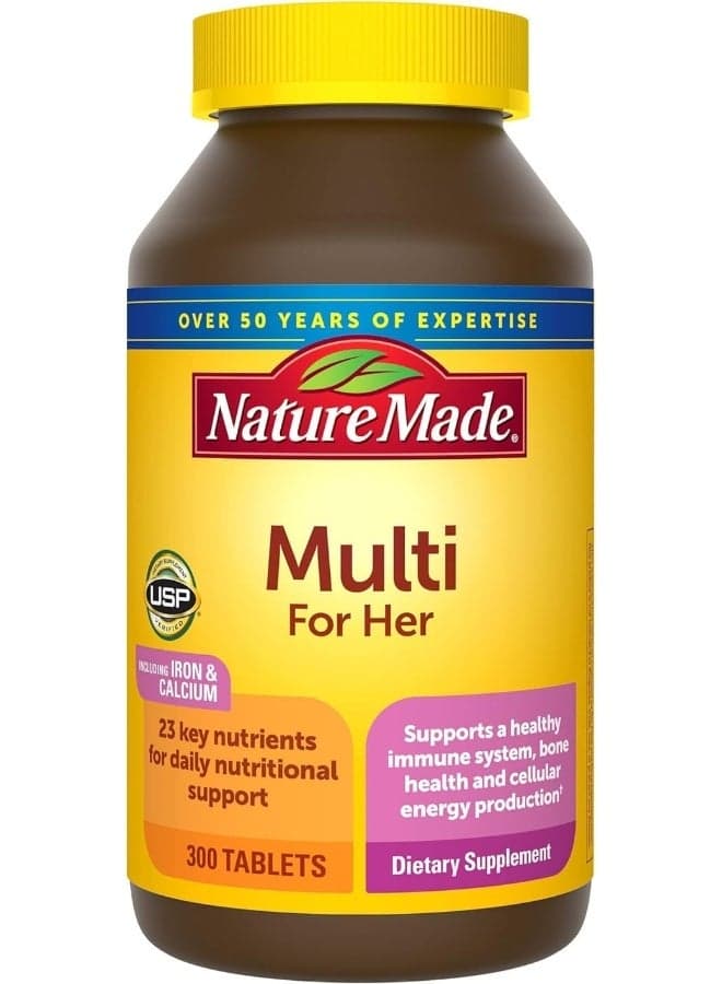 Nature Made Women's Multivitamin Tablets, 300 Count for Daily Nutritional Support