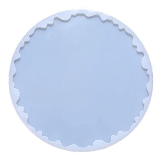Agate Circle Mould for Resin Art | Silicone Mold for Flower Preservation, Clock Making, Photo Frame & Pooja Thali | White (8 Inch)
