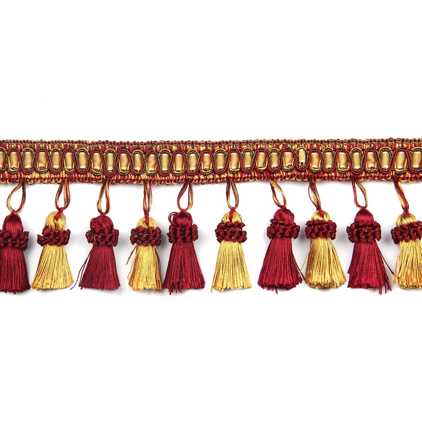 Fenghuangwu 65 Yard Handmade Tassel Fringe Trim 8Cm315Inch Diameter Hand Knitting Tassel Fringing Trimmings for DIY DecorCurtain Tablecloth Home DecorationRed