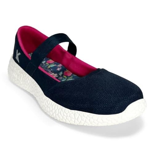KazarMax Women Navy Floral Comfortable Lightweight Ballerinas Flats -5 UK