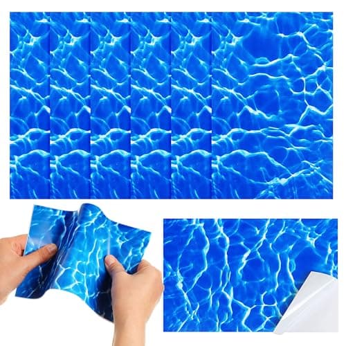 Yexiya 6 Pcs PVC Pool Repair Patches 845x551 Inch HeavyDuty Vinyl Adhesive Patch Kit for Above Ground Pools Air Mattress Inflatable Boats TentsRippleDark Blue