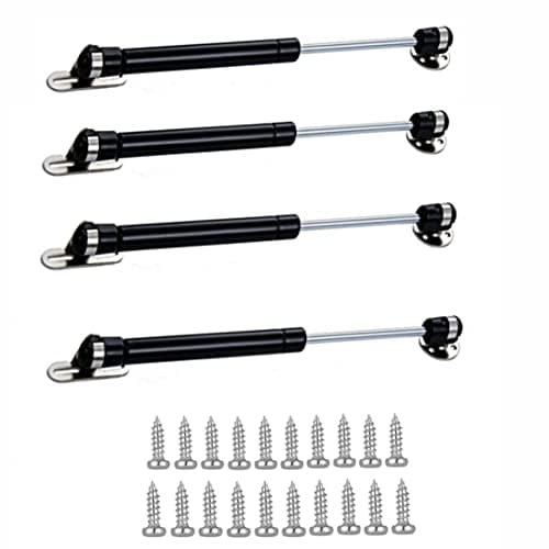 GDQLCNXB 20N44 lb Gas Strut Cabinet Hinge Safety Lift Support Gas Struts Soft Open Lid Hinge for Cabinet Toy Box 6 inch Length Black 4Pcs