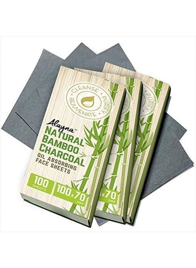 Oil Blotting Sheets for Face Natural Bamboo Charcoal Blotting Paper for Oily Skin Oil Absorbing Tissues Beauty Blotters Remove Excess Shine Organic Blot Papers For Make UpFacial & Skin Care 3 Pack